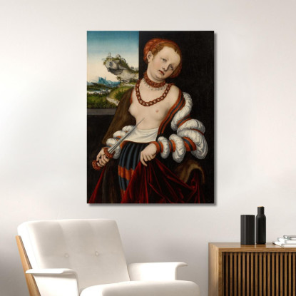 Il Suicidio Di Lucrezia Lucas Cranach the Elder lce87 quadro stampato su tela