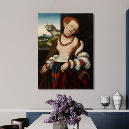 Il Suicidio Di Lucrezia Lucas Cranach the Elder lce87 quadro stampato su tela