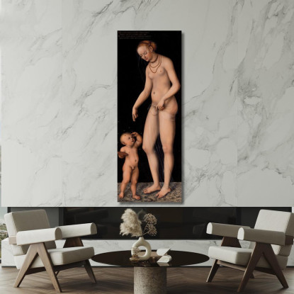 Venere Con Cupido Come Ladro Di Miele Lucas Cranach the Elder lce90 quadro stampato su tela