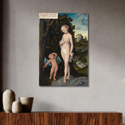 Venere Con Cupido Che Ruba Il Miele Lucas Cranach the Elder lce91 quadro stampato su tela