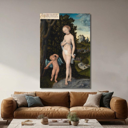 Venere Con Cupido Che Ruba Il Miele Lucas Cranach the Elder lce91 quadro stampato su tela