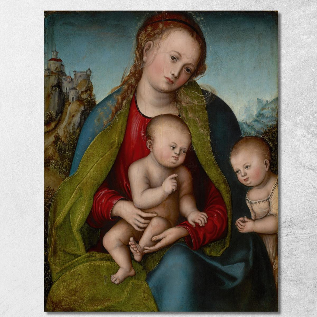 Vergine Maria Con Il Bambino E San Giovanni Battista Lucas Cranach the Elder lce97 quadro stampato su tela