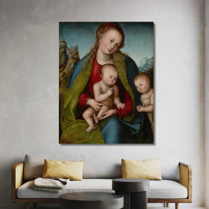 Vergine Maria Con Il Bambino E San Giovanni Battista Lucas Cranach the Elder lce97 quadro stampato su tela