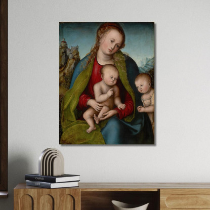Vergine Maria Con Il Bambino E San Giovanni Battista Lucas Cranach the Elder lce97 quadro stampato su tela