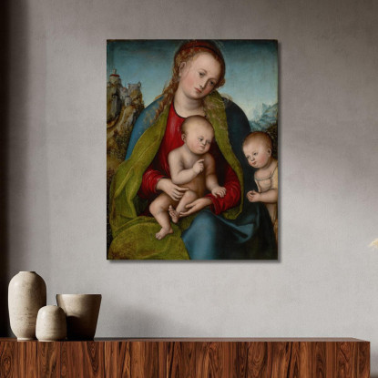 Vergine Maria Con Il Bambino E San Giovanni Battista Lucas Cranach the Elder lce97 quadro stampato su tela