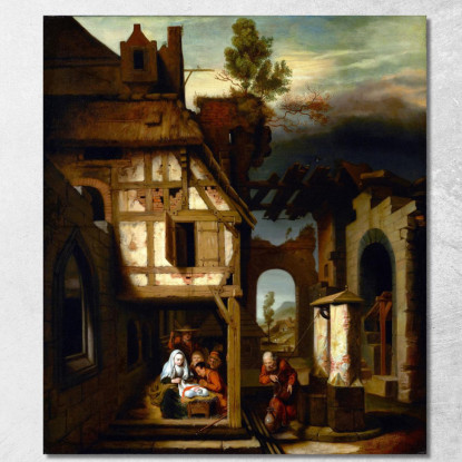 Adorazione Dei Pastori Nicolaes Maes nma3 quadro stampato su tela