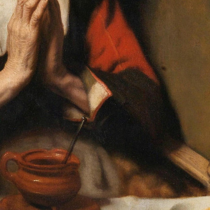 Vecchia Che Dice La Grazia Conosciuta Come 'La Preghiera Senza Fine' Nicolaes Maes nma8 quadro stampato su tela