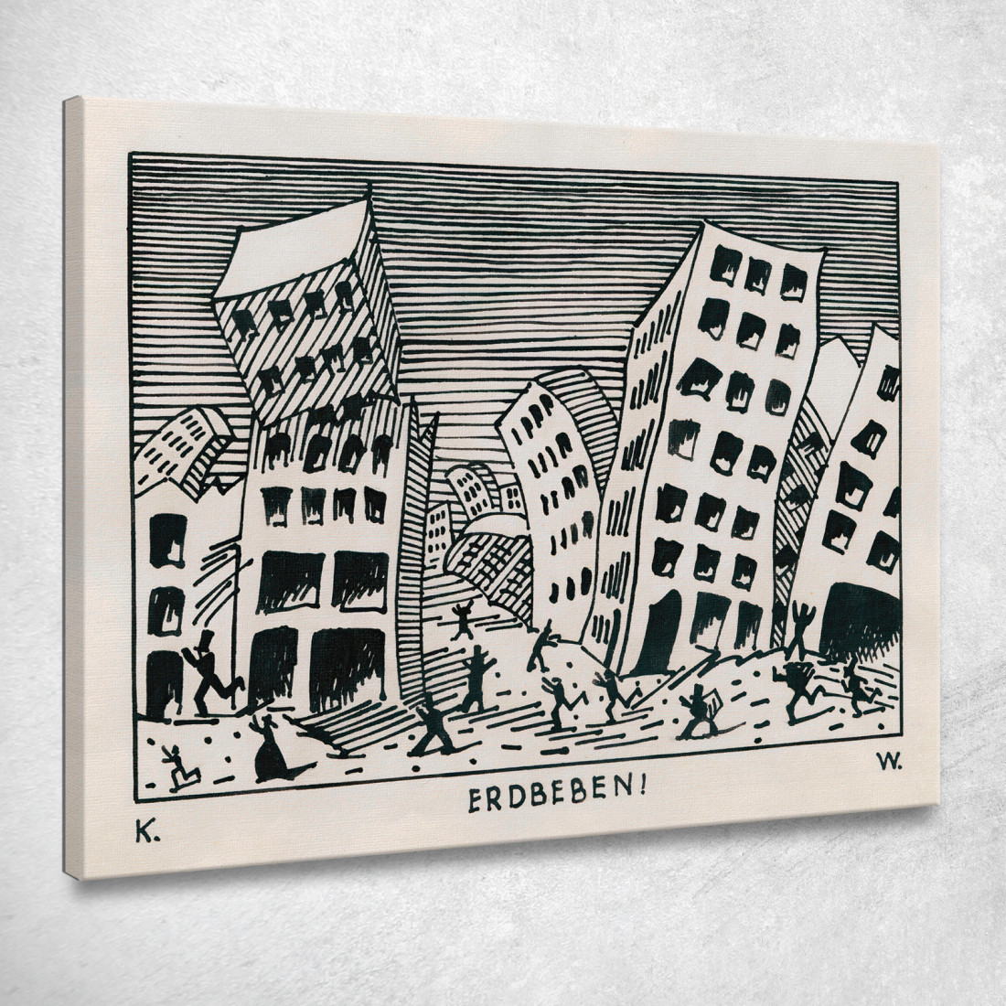 Terremoto Karl Wiener kwn166 quadro stampato su tela