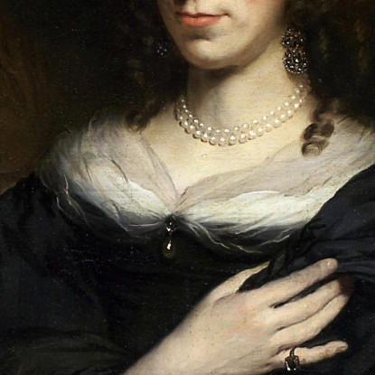Ritratto Di Una Donna Con Indosso Un Abito Nero Nicolaes Maes nma25 quadro stampato su tela