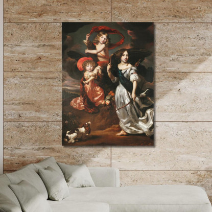 Ritratto Di Tre Bambini Come Cerere Ganimede E Diana Nicolaes Maes nma32 quadro stampato su tela