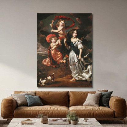 Ritratto Di Tre Bambini Come Cerere Ganimede E Diana Nicolaes Maes nma32 quadro stampato su tela