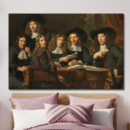 Gli Ufficiali Della Gilda Dei Chirurghi Di Amsterdam Nicolaes Maes nma39 quadro stampato su tela