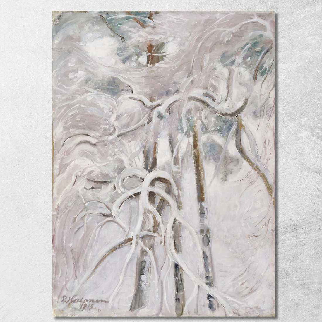 Pino Coperto Di Neve Pekka Halonen phl21 quadro stampato su tela