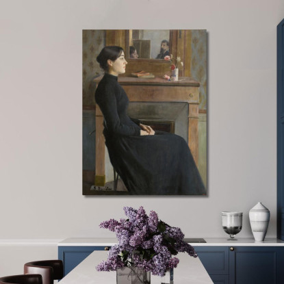 Figura Femminile Santiago Rusiñol srs13 quadro stampato su tela