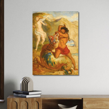 Perseo Salva Andromeda Sir John Everett Millais jem23 quadro stampato su tela