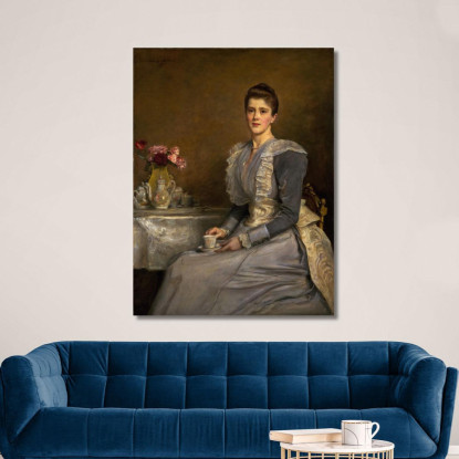 Ritratto Di Mary Endicott (Morta Nel 1957) Mrs. Joseph Chamberlain Sir John Everett Millais jem30 quadro stampato su tela