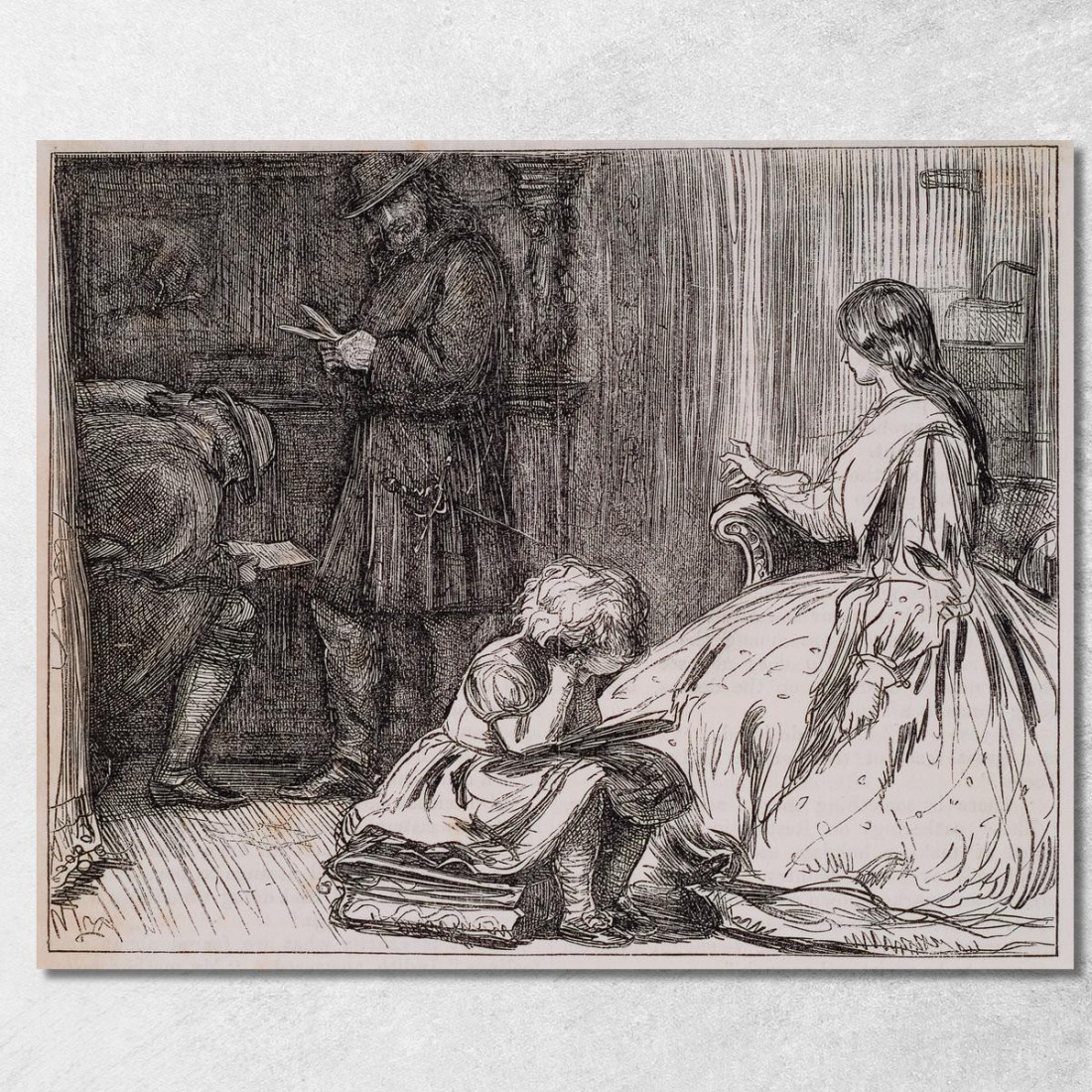 Figlio Christopher – I Poliziotti Irrompono In Casa Sir John Everett Millais jem37 quadro stampato su tela