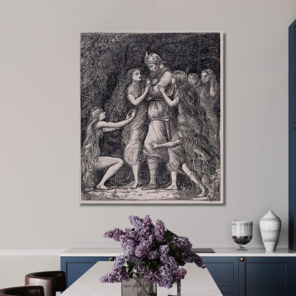 Tannhäuser Sir John Everett Millais jem41 quadro stampato su tela