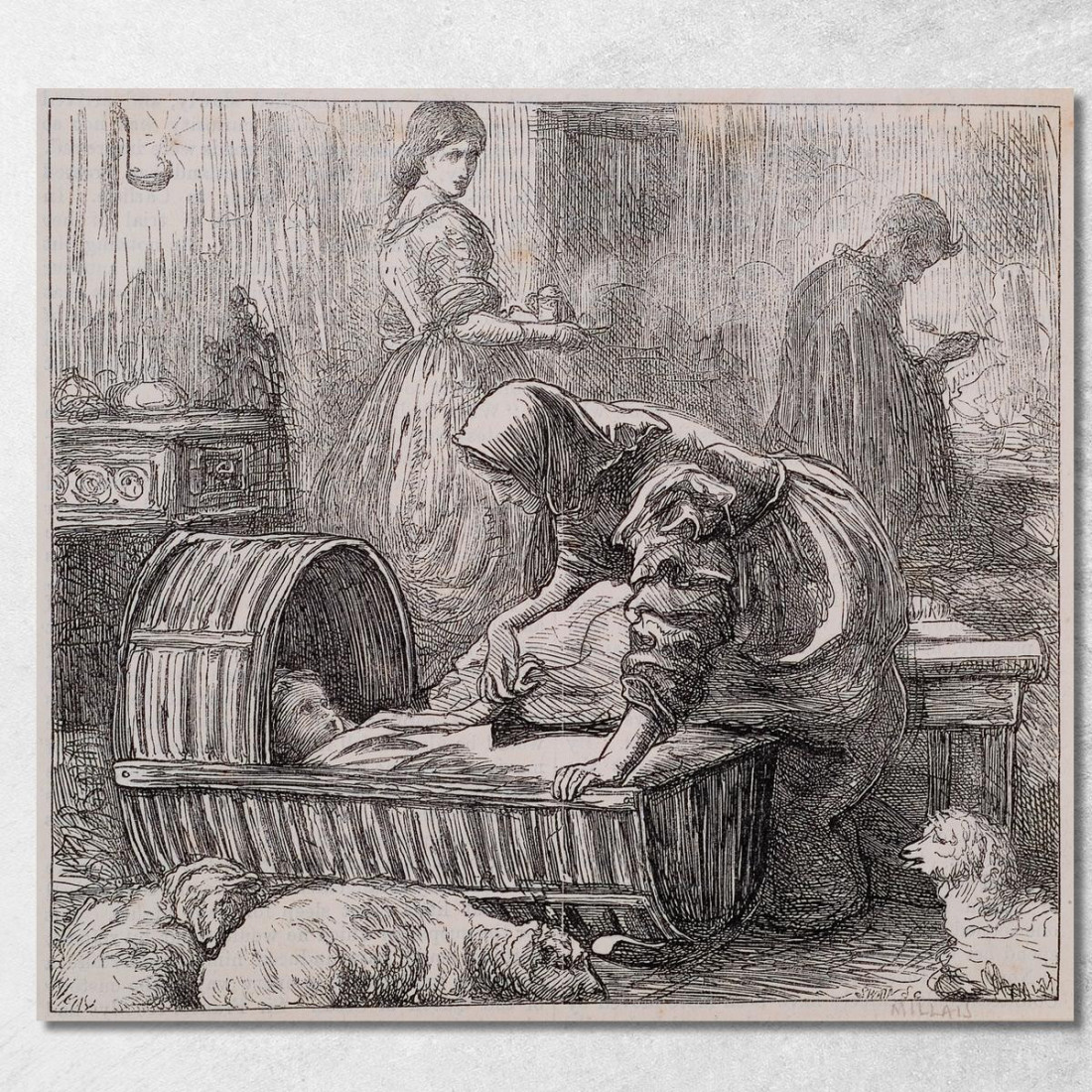 I Pescatori Del Dove – La Cucina Del Contadino Chell Sir John Everett Millais jem44 quadro stampato su tela