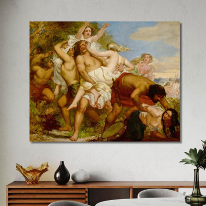 La Tribù Di Beniamino Che Rapisce Le Figlie Di Silo Nei Vigneti Sir John Everett Millais jem58 quadro stampato su tela