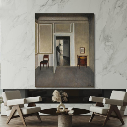 Interno Strandgade 30 Vilhelm Hammershøi vhm32 quadro stampato su tela