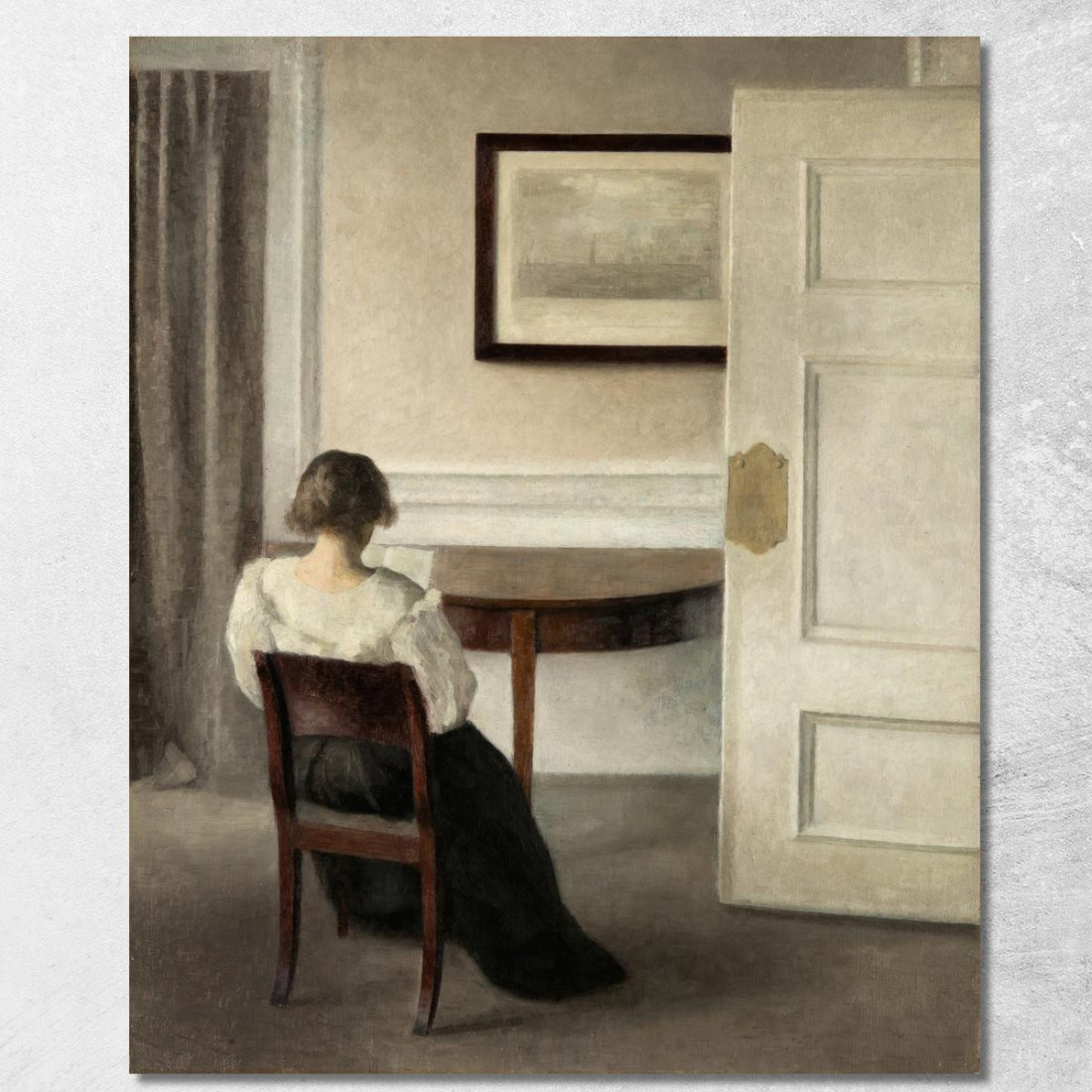 Interno Vilhelm Hammershøi vhm37 quadro stampato su tela