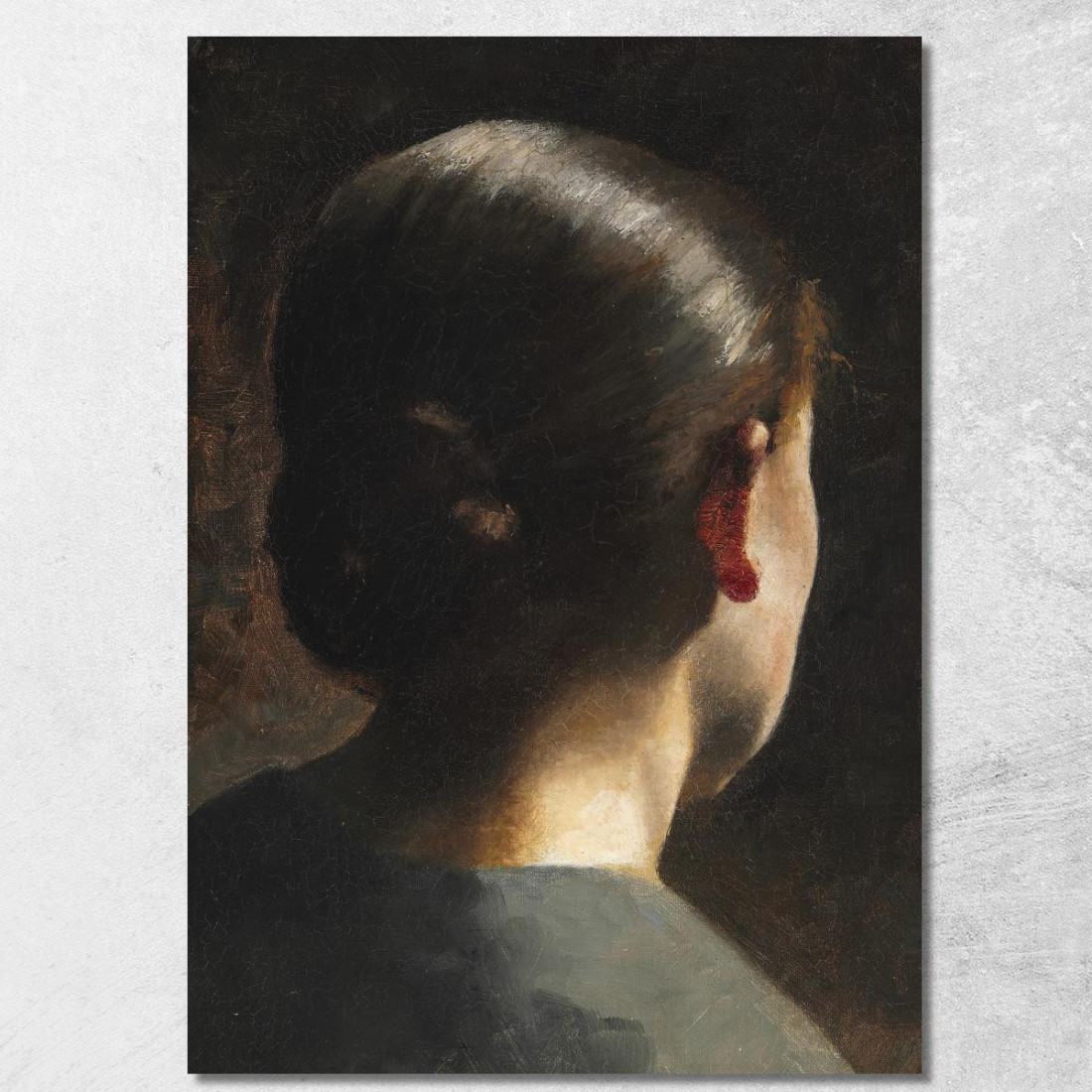 Ritratto Della Sorella Dell'Artista Anna Hammershøi Vista Da Dietro Vilhelm Hammershøi vhm50 quadro stampato su tela