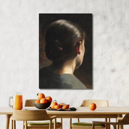 Ritratto Della Sorella Dell'Artista Anna Hammershøi Vista Da Dietro Vilhelm Hammershøi vhm50 quadro stampato su tela