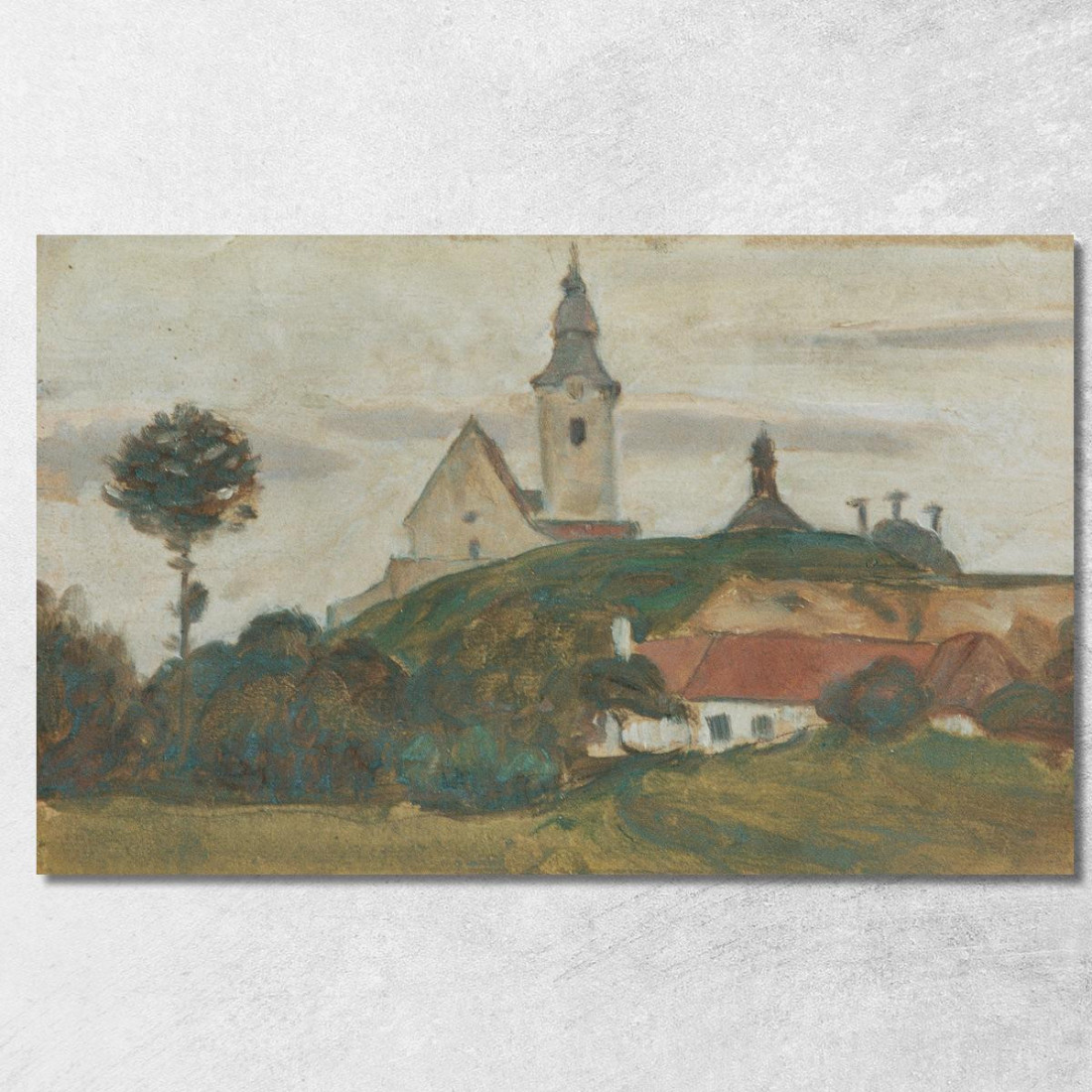 Paesaggio Con Chiesa E Villaggio 2 Walther Gamerith wgm17 quadro stampato su tela