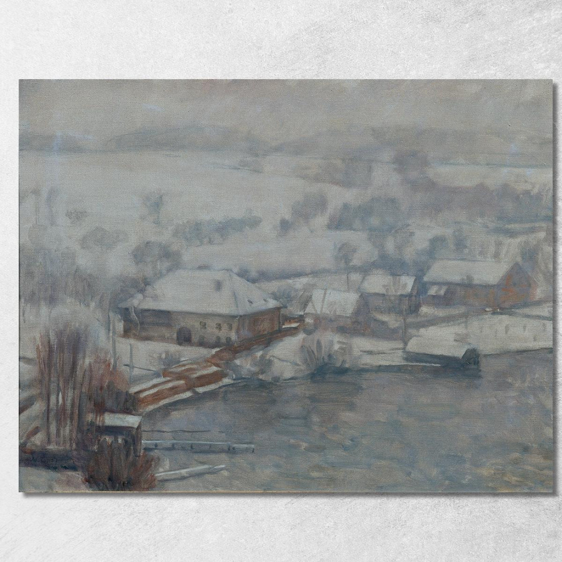 Paesaggio Invernale All'Attersee Walther Gamerith wgm27 quadro stampato su tela