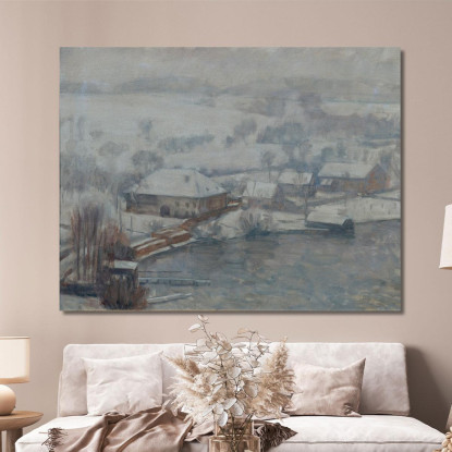 Paesaggio Invernale All'Attersee Walther Gamerith wgm27 quadro stampato su tela