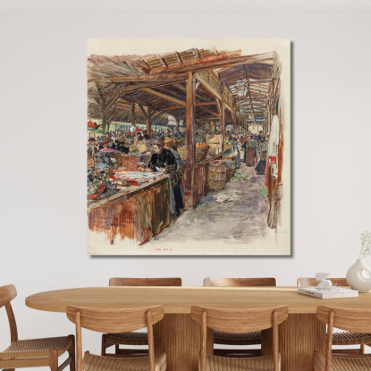 Interno Del Marché Des Enfants-Rouges 3° Arrondissement Frédéric Houbron fhb10 quadro stampato su tela