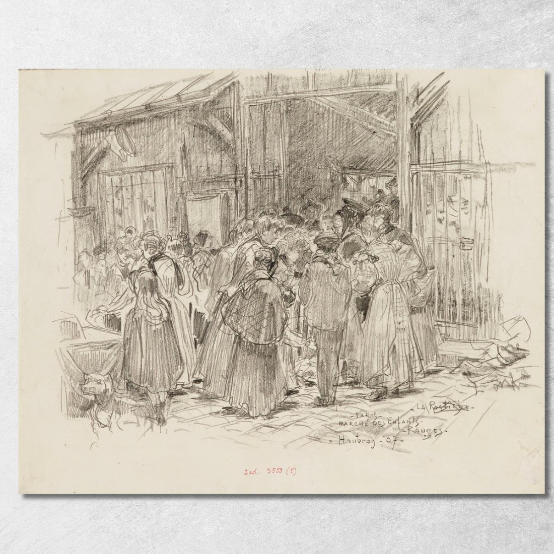 La Rostiche Marché Des Enfants-Rouges Nel 1907 3° Arrondissement Frédéric Houbron fhb14 quadro stampato su tela