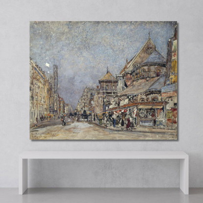 Rue Réaumur E L'Abside Della Chiesa Saint-Martin-Des-Champs Frédéric Houbron fhb15 quadro stampato su tela