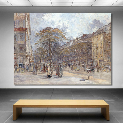 Boulevard Des Italiens Vista Mattutina Frédéric Houbron fhb20 quadro stampato su tela