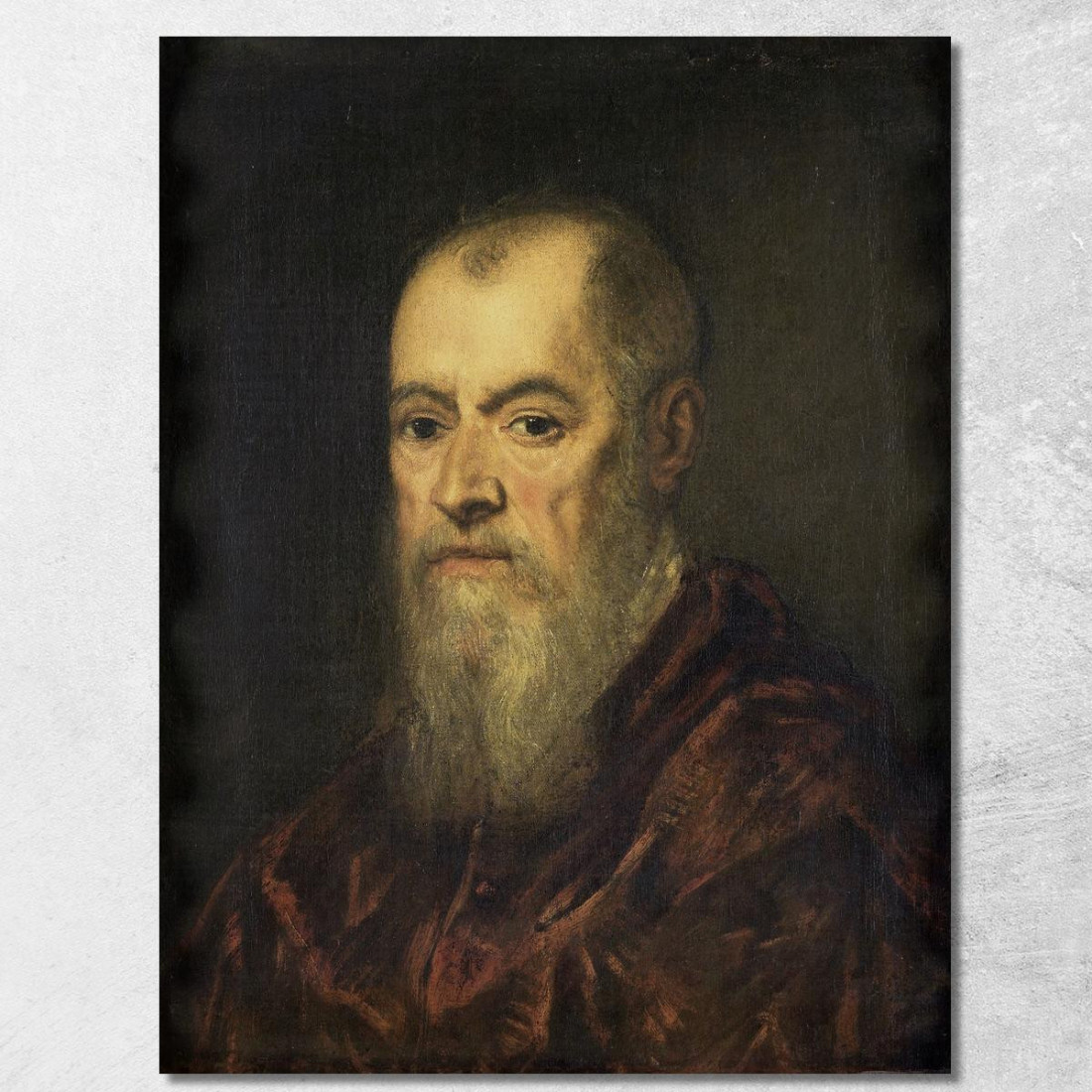 Ritratto Di Un Uomo Con Mantello Rosso Jacopo Tintoretto jtn21 quadro stampato su tela