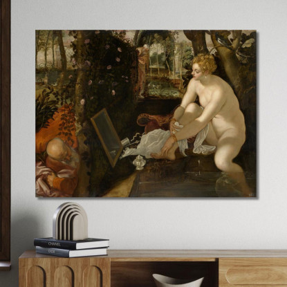 Susanna E I Vecchioni Jacopo Tintoretto jtn35 quadro stampato su tela