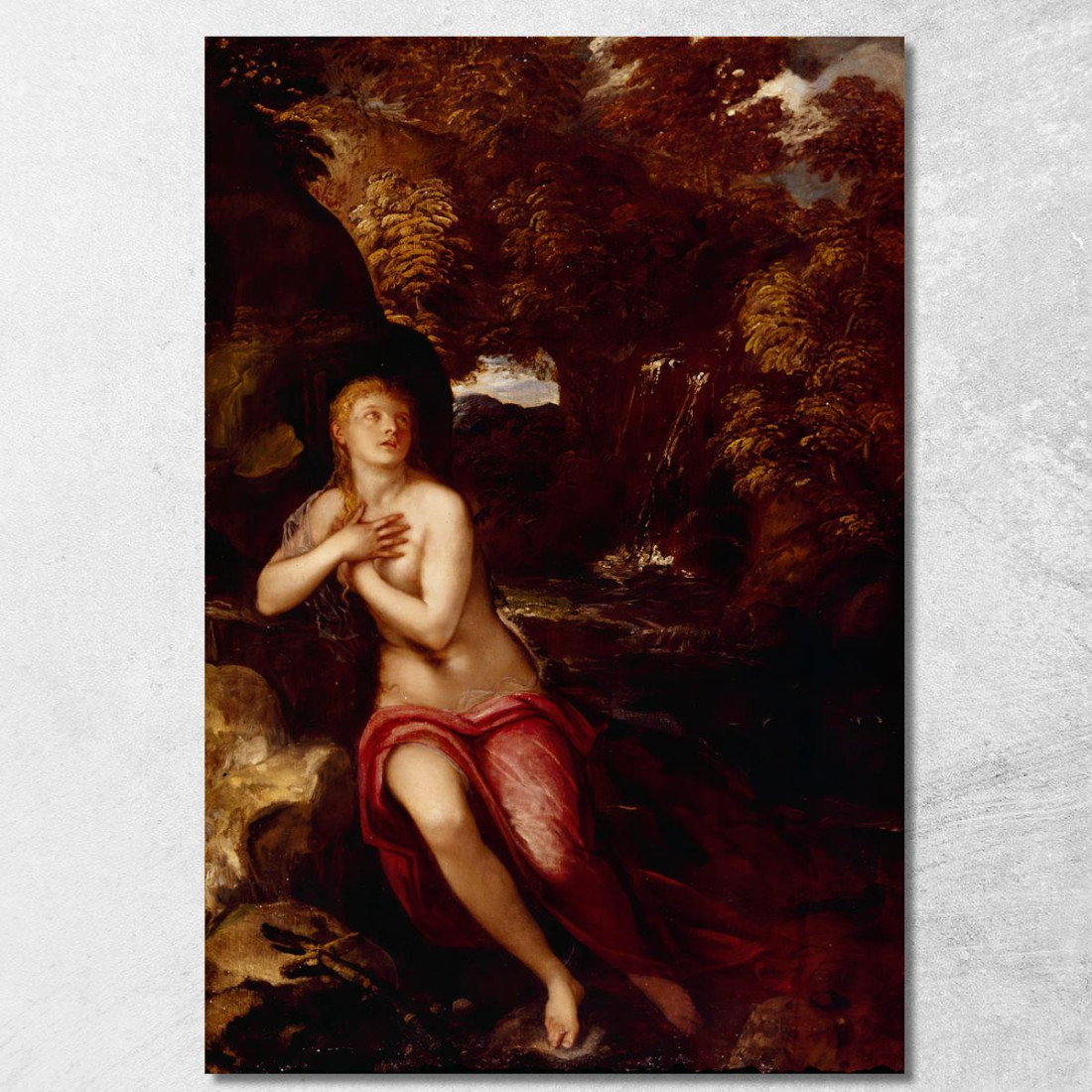 La Maddalena Nel Deserto Jacopo Tintoretto jtn43 quadro stampato su tela
