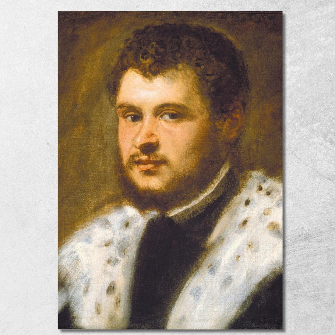 Giovane Uomo Con Barba Jacopo Tintoretto jtn49 quadro stampato su tela