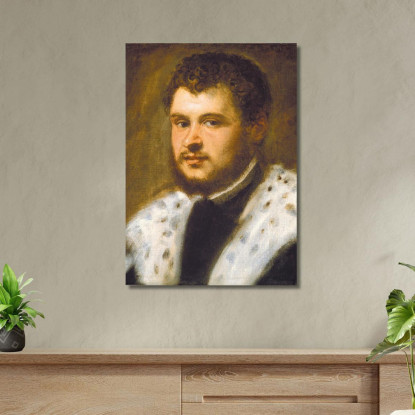Giovane Uomo Con Barba Jacopo Tintoretto jtn49 quadro stampato su tela