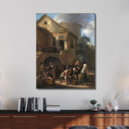 Una Festa Di Contadini Jan Steen jsn5 quadro stampato su tela