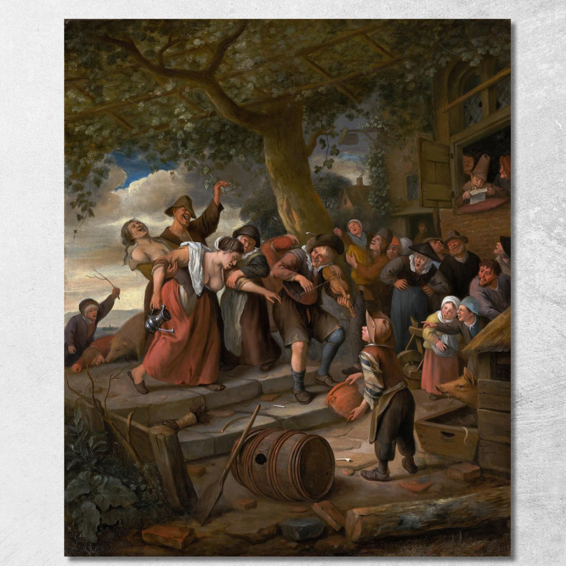 Un Maiale Appartiene Al Porcile Jan Steen jsn6 quadro stampato su tela