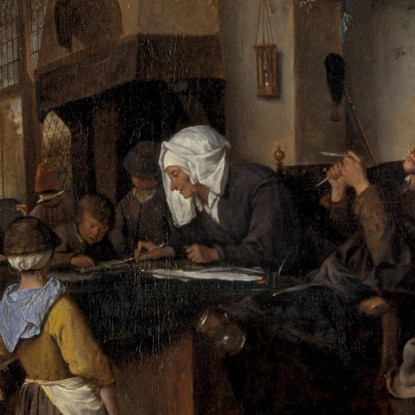 Una Scuola Per Ragazzi E Ragazze Jan Steen jsn7 quadro stampato su tela