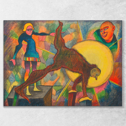 Grottesco Karl Wiener kwn224 quadro stampato su tela