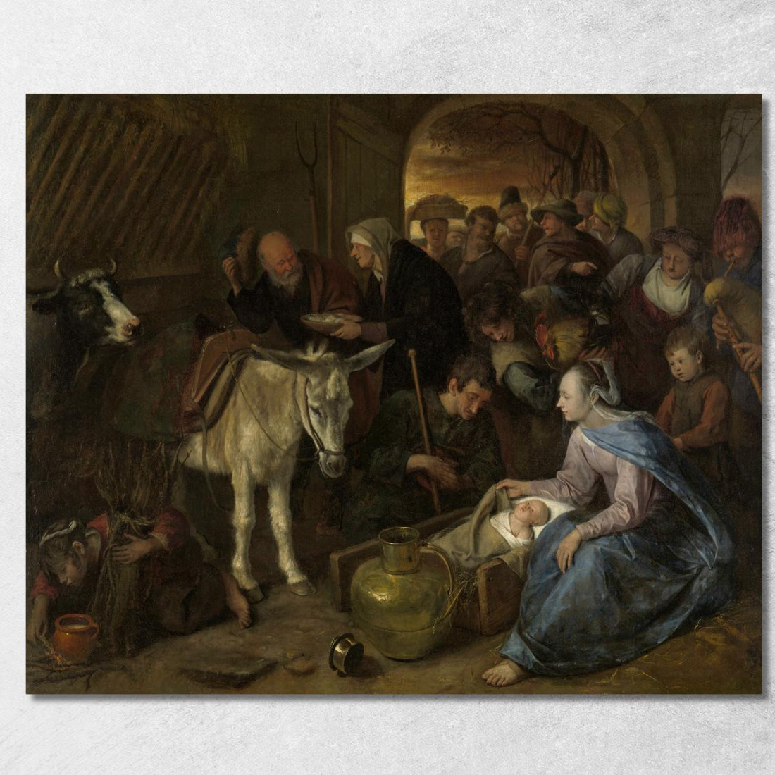L'Adorazione Dei Pastori Jan Steen jsn52 quadro stampato su tela