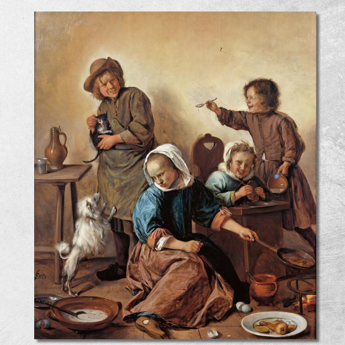Il Pasto Dei Bambini Jan Steen jsn55 quadro stampato su tela