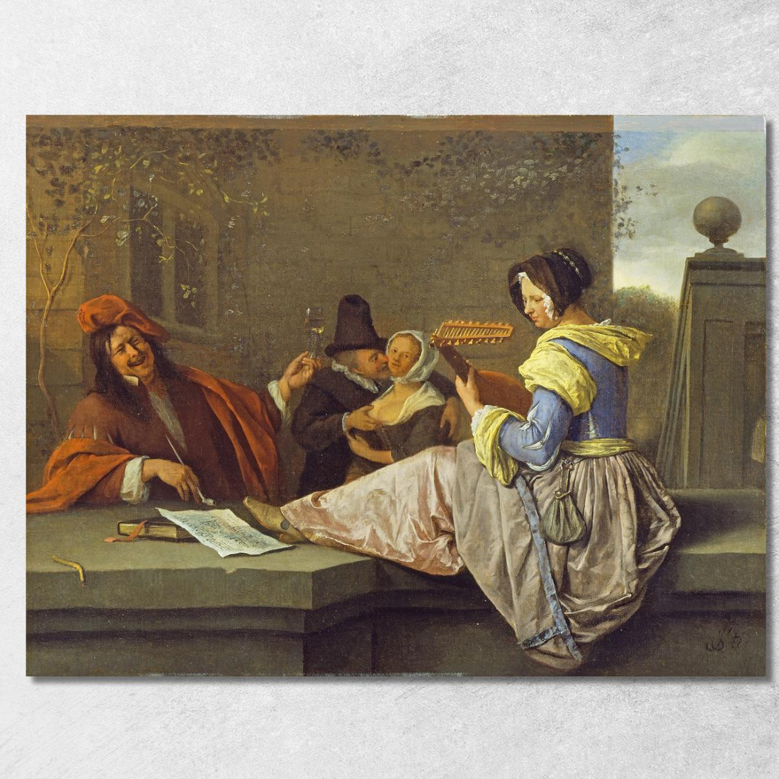 Il Suonatore Di Liuto Jan Steen jsn70 quadro stampato su tela