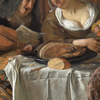 La Famiglia Allegra Jan Steen jsn71 quadro stampato su tela