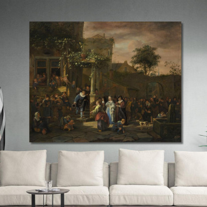 Il Matrimonio Del Villaggio Jan Steen jsn81 quadro stampato su tela