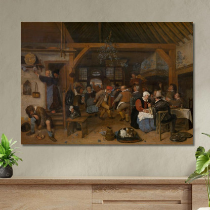 Il Banchetto Di Nozze Jan Steen jsn82 quadro stampato su tela